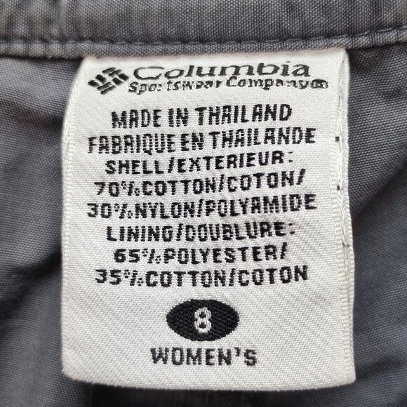 Columbia cargo shorts women's size 8 grey outdoor side pocket - Picture 6 of 11